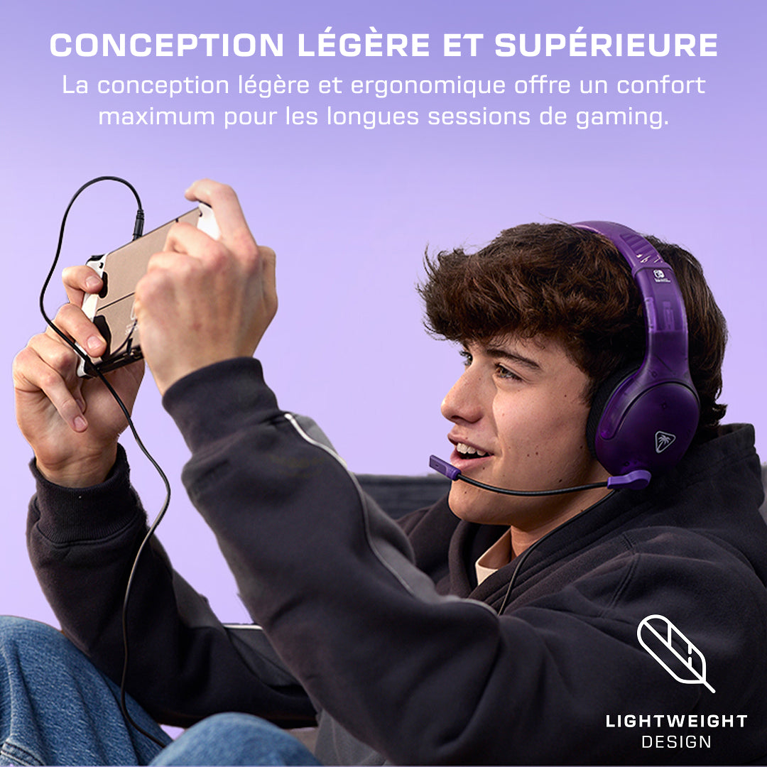 Casque Gaming filaire - TURTLE BEACH - Nintendo Switch - Airlite Fit - Violet Fantôme