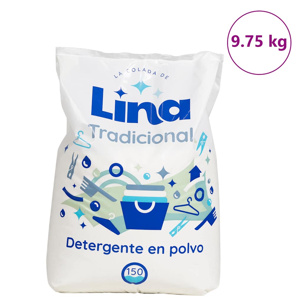 Lessive en poudre pour 150 lavages 9,75kg blanc