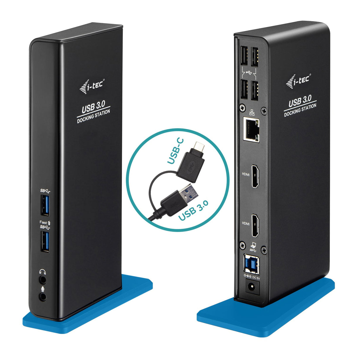 Station d'accueil USB-A/C 3.0 I-Tec (Noir/Bleu)