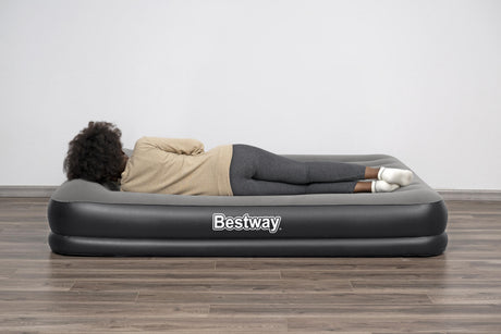 Matelas gonflable - BESTWAY - 671BU - Tritech Queen - 2 places, pompe USB intégrée, 2,03 m x 1,52 m x 36 cm
