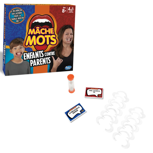 Mache-Mots Enfants contre parents, Jeu de societe ambiance pour la famille, Version francaise, Hasbro Gaming
