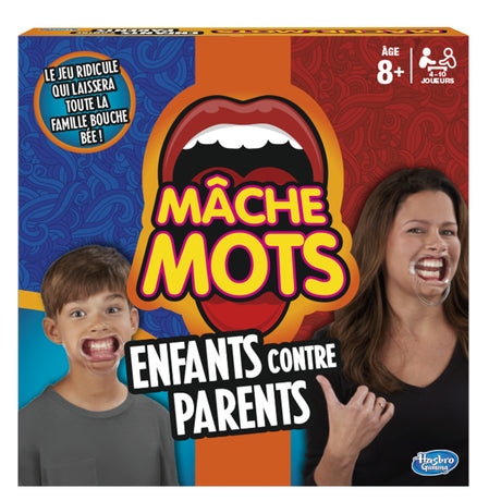 Mache-Mots Enfants contre parents, Jeu de societe ambiance pour la famille, Version francaise, Hasbro Gaming