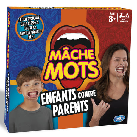 Mache-Mots Enfants contre parents, Jeu de societe ambiance pour la famille, Version francaise, Hasbro Gaming