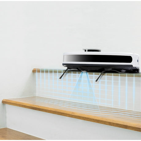 MEDION X21 SW - Robot Aspirateur Laveur avec Station de Vidange - Navigation Laser - Puissance 3000 Pa