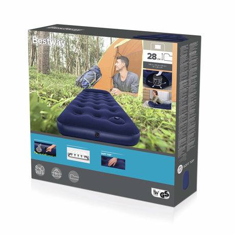 Matelas gonflable camping - BESTWAY - 1 place -185x76x22 cm avec pompe a pied intégrée