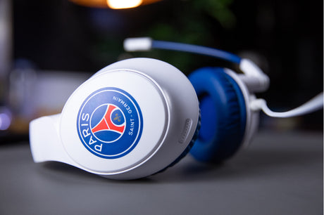 Casque gaming filaire - KONIX - Micro 45° - Câble 1,5 m - Blanc et bleu - Confort Soft Touch