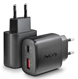 Chargeur secteur NGS Era 1x USB-C + 1x USB-A 45W (Noir)