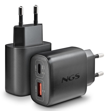 Chargeur secteur NGS Era 1x USB-C + 1x USB-A 45W (Noir)