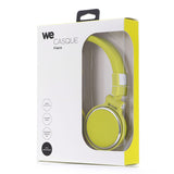 Casque filaire vert avec micro c ble 1.50m arceau réglable effect peau de p che