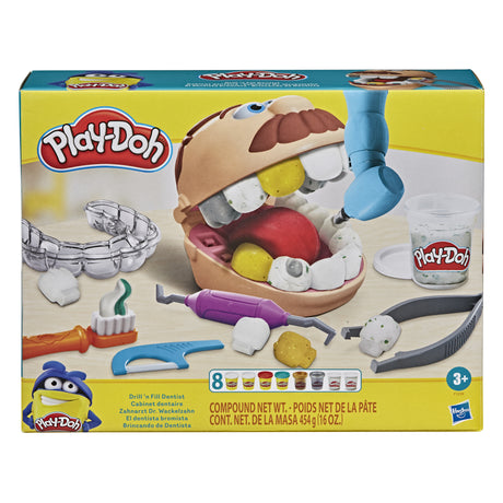 Play-Doh Cabinet dentaire pour enfants, 8 Pots de pâte a modeler atoxique, playdoh classique, des 3 ans