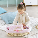 Accessoires poupons - COROLLE - Ensemble Couffin Peluche Rose - pour poupons 36 et 42 cm - des 3 ans