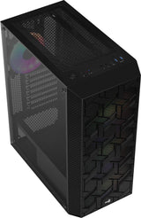 Boitier Moyen Tour ATX AeroCool Hive v2 RGB avec panneau vitré (Noir)