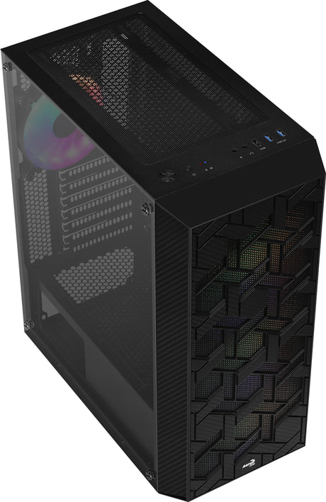 Boitier Moyen Tour ATX AeroCool Hive v2 RGB avec panneau vitré (Noir)