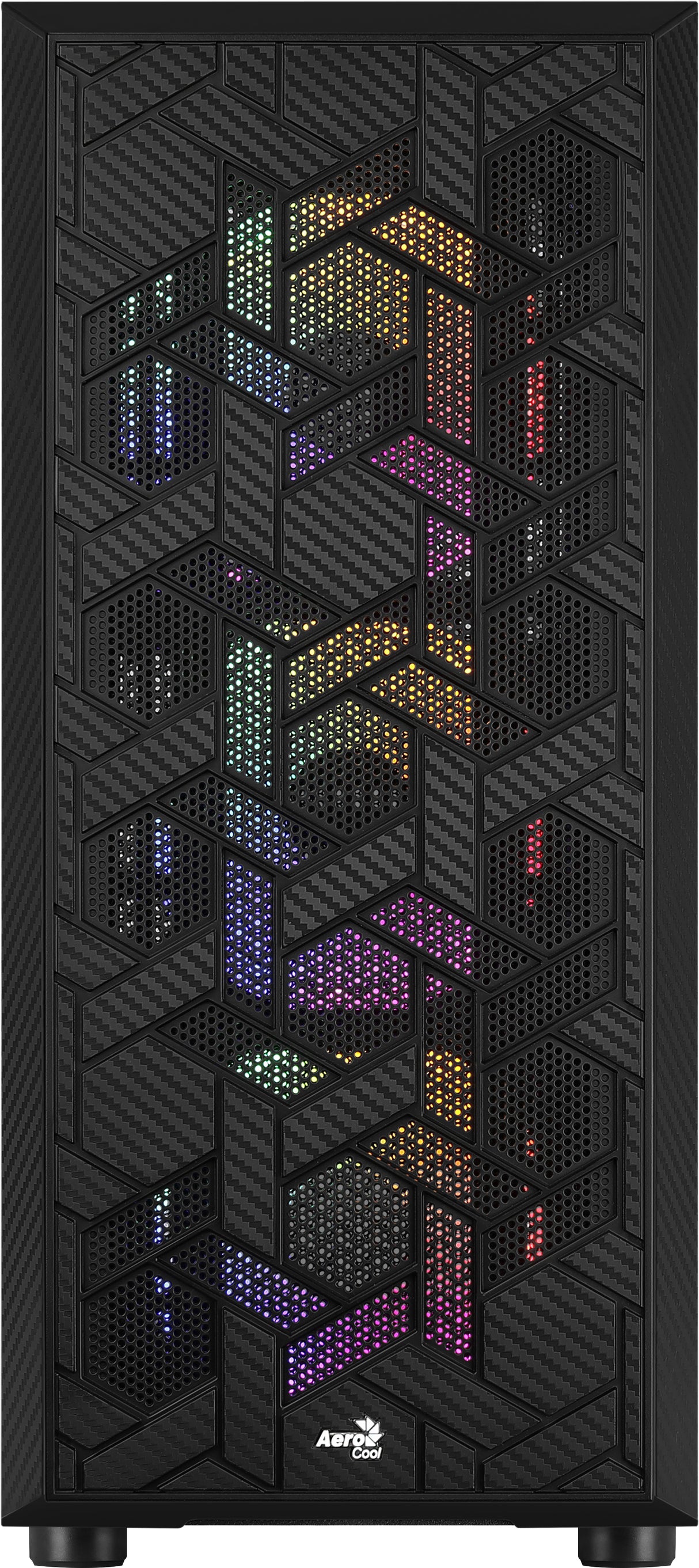 Boitier Moyen Tour ATX AeroCool Hive v2 RGB avec panneau vitré (Noir)