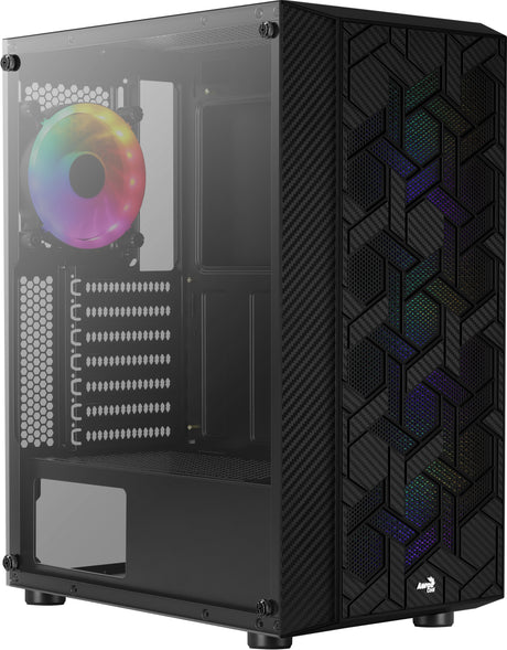 Boitier Moyen Tour ATX AeroCool Hive v2 RGB avec panneau vitré (Noir)