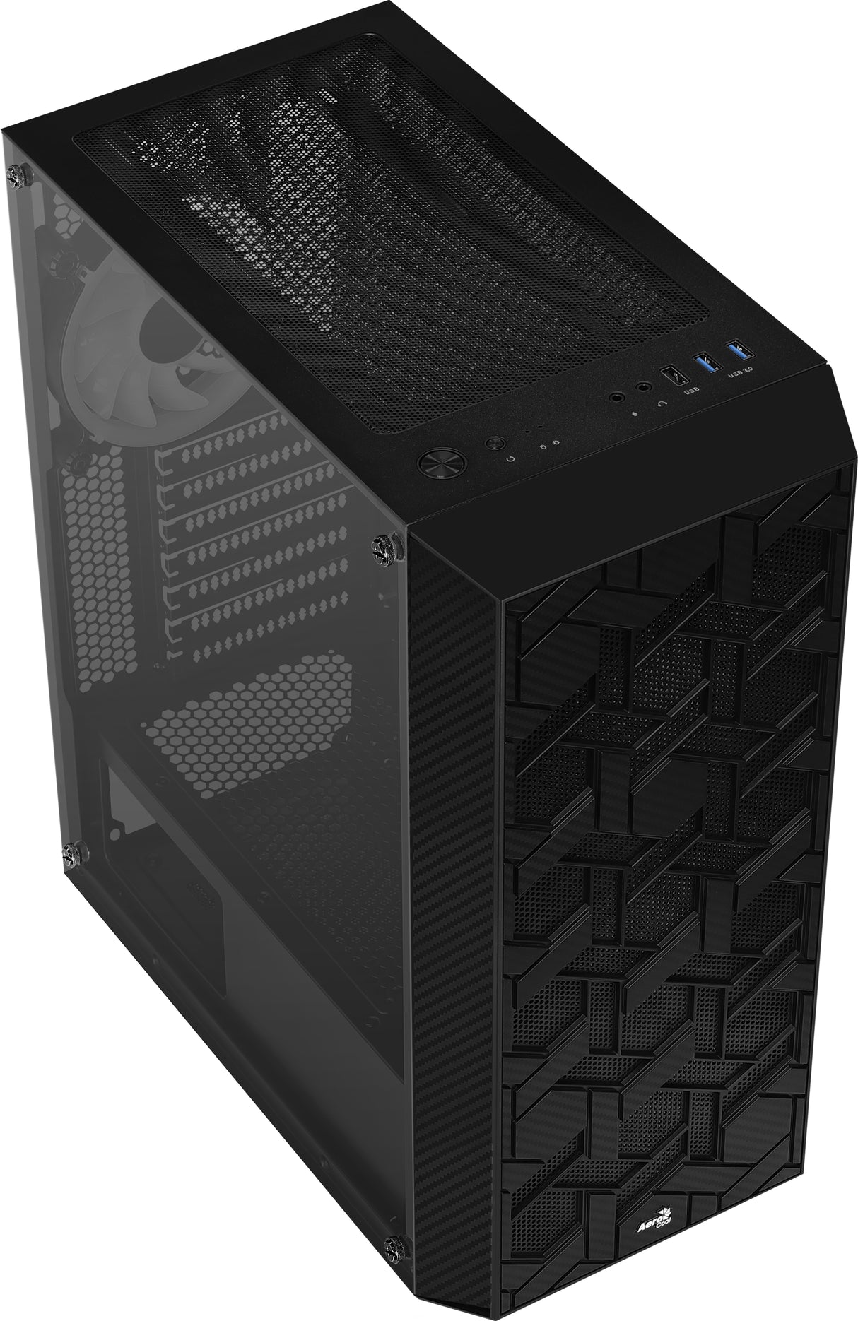 Boitier Moyen Tour ATX AeroCool Hive v2 RGB avec panneau vitré (Noir)