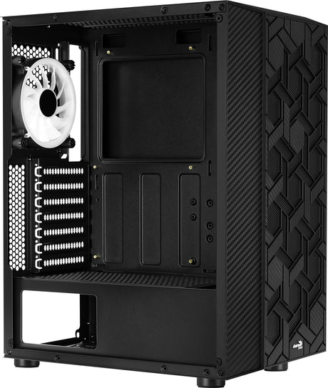 Boitier Moyen Tour ATX AeroCool Hive v2 RGB avec panneau vitré (Noir)