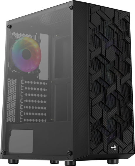 Boitier Moyen Tour ATX AeroCool Hive v2 RGB avec panneau vitré (Noir)