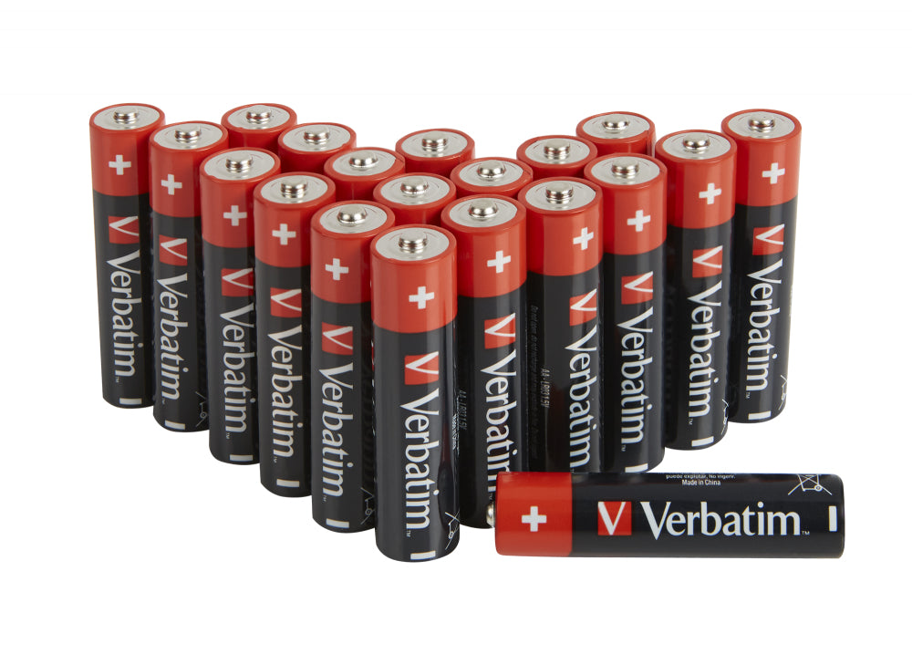 Lot de 20 piles Alcaline Verbatim Premium type AA (LR6) 1,5V