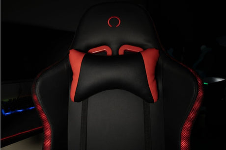 Chaise de bureau gaming - KONIX - Phantom - Éclairage RVB - Inclinaison 135° - Synthétique - Coussin lombaires et cervicaux - Noir