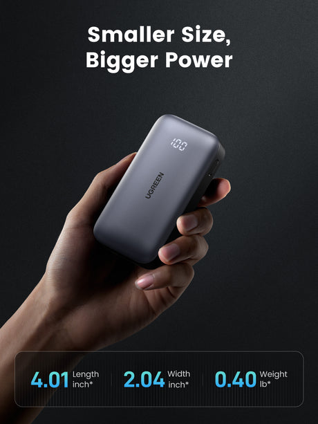 Batterie externe Slim - UGREEN - 10,000 mAh - Gris