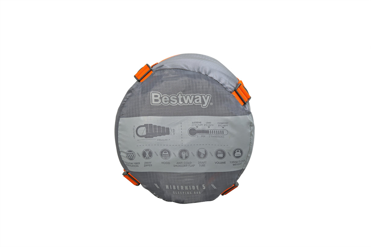 Sac de couchage - BESTWAY - 68103 - 180 x 75 cm - Idéal 3°C a 8°C - Polyester 210T