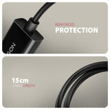 Câble adaptateur Axagon RVD-HI20N DisplayPort 1.2 mâle vers HDMI 2.0 femelle (Type A) 15cm (Noir)