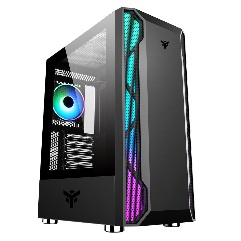 Boitier Moyen Tour ATX iTek Vertibra X210 RGB avec panneau vitré (Noir)