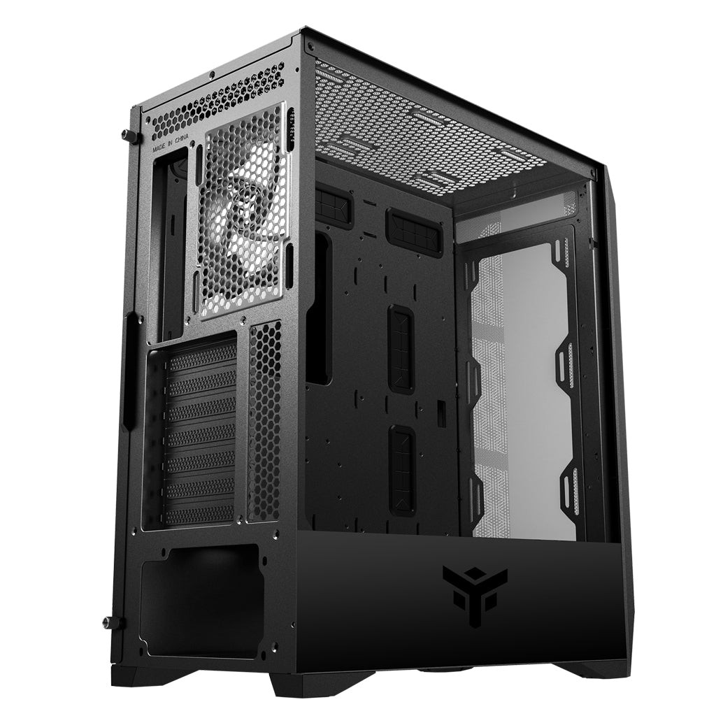 Boitier Moyen Tour ATX iTek Vertibra Y210 RGB avec panneau vitré (Noir)