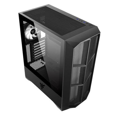 Boitier Moyen Tour ATX iTek Vertibra Y210 RGB avec panneau vitré (Noir)