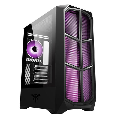 Boitier Moyen Tour ATX iTek Vertibra Y210 RGB avec panneau vitré (Noir)