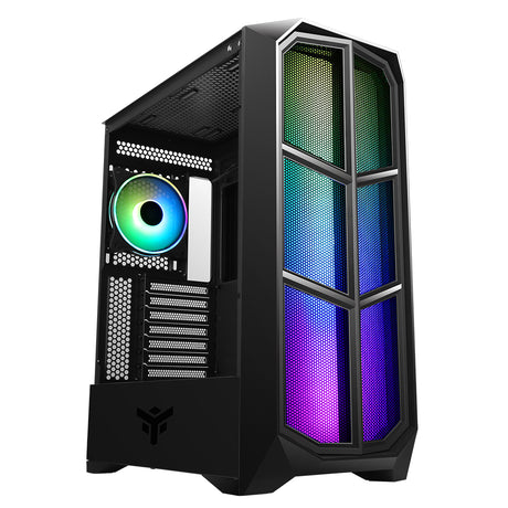 Boitier Moyen Tour ATX iTek Vertibra Y210 RGB avec panneau vitré (Noir)