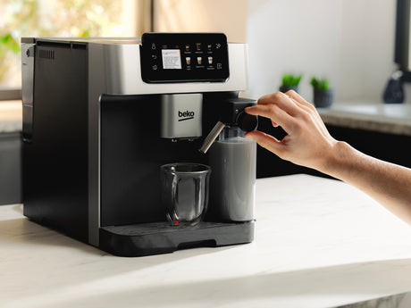 Machine a café avec broyeur - BEKO - CEG7348X - 1350 W - 250g de grains - Noir / Silver