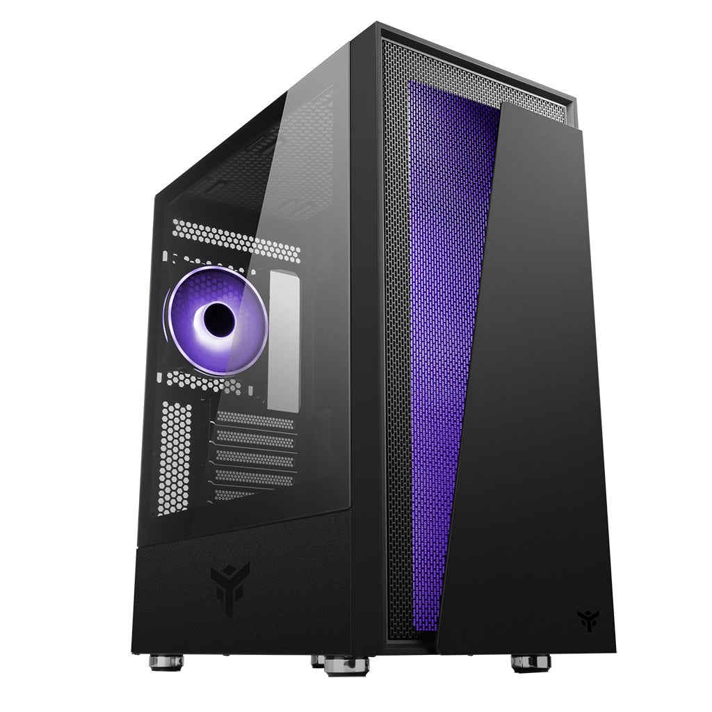Boitier Moyen Tour ATX iTek Vertibra V210 RGB avec panneau vitré (Noir)