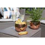 Keter Table d'appoint de jardin Luzon Osier rond Cappuccino