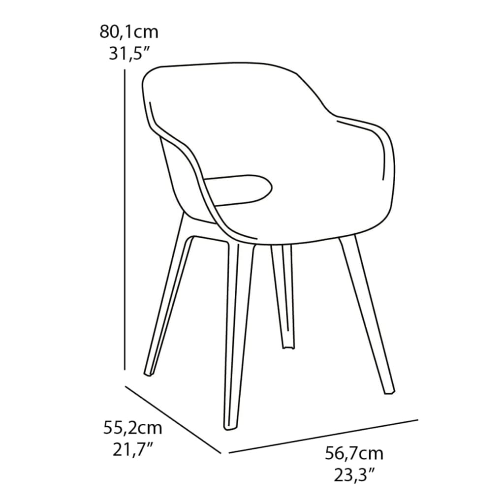 Keter Akola Outdoor-Stühle 2er-Set Weiß