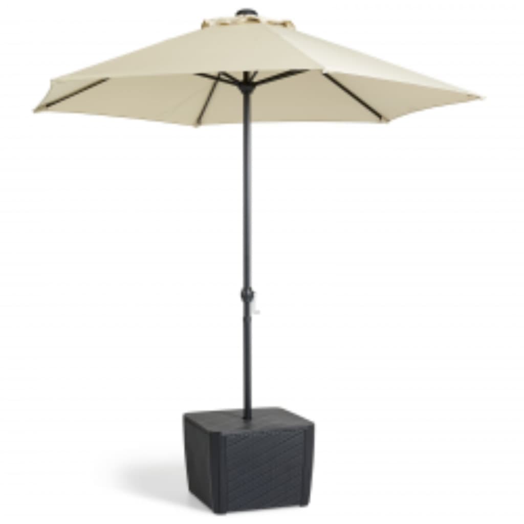 Keter Table d'appoint jardin Luzon Plus avec trou de parasol Graphite