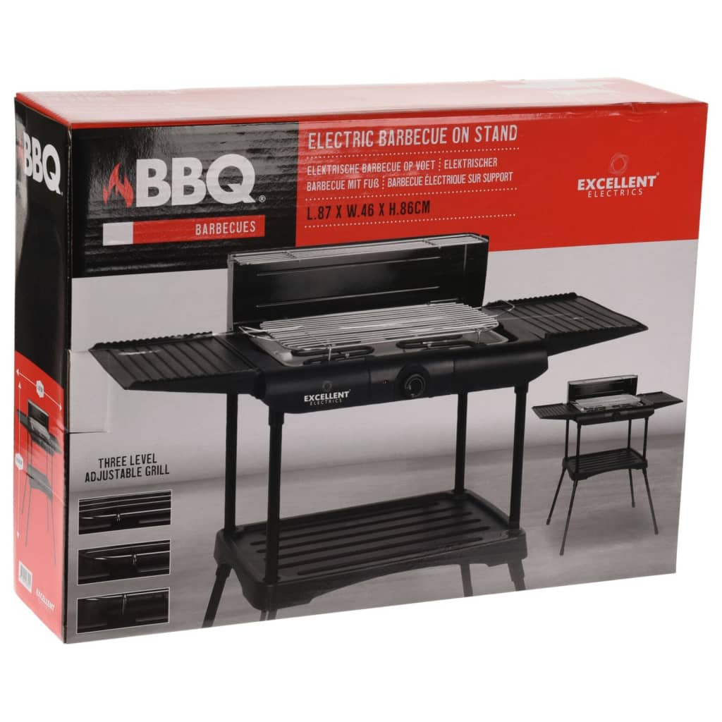 ProGarden Electric Barbecue on Stand 2000 W Black