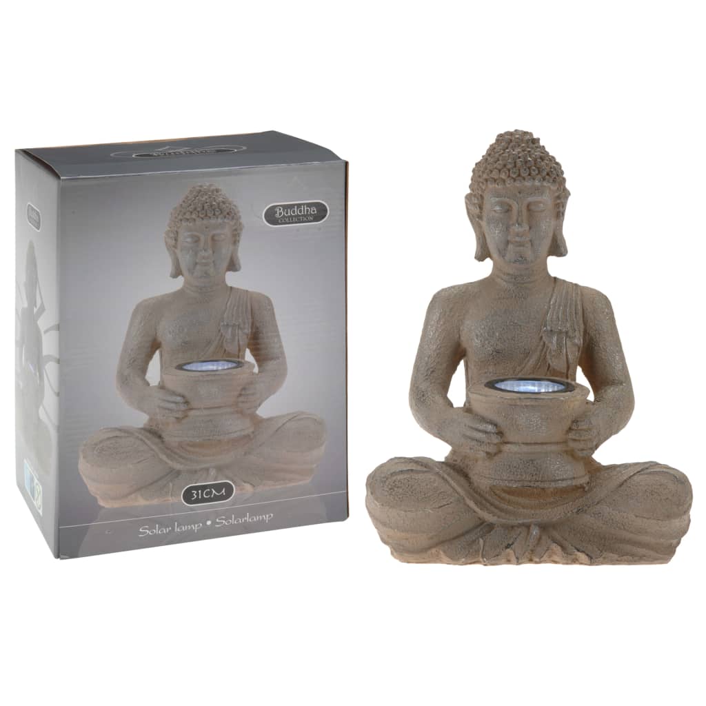 ProGarden Solar Lamp Buddha Stone Poly