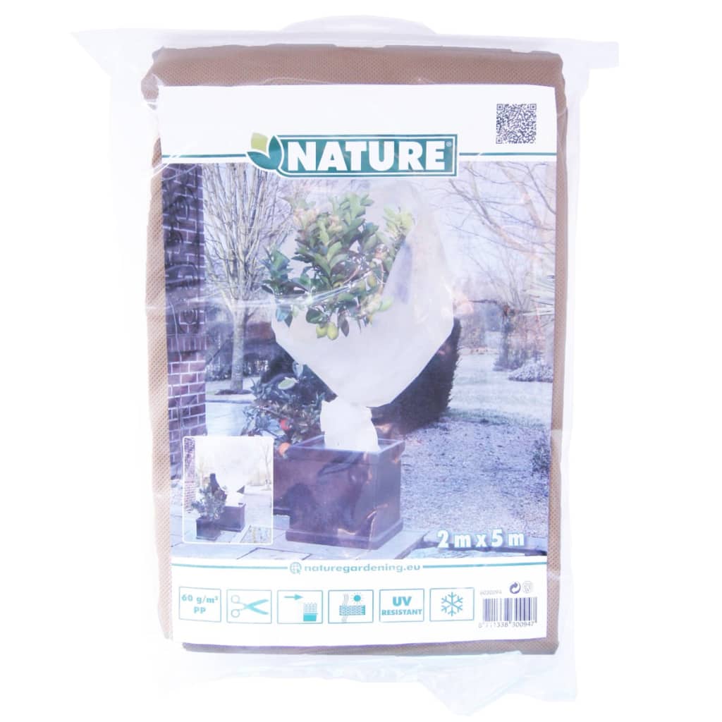 Nature Couverture en polaire d'hiver 60 g/m² Beige 2x5 m