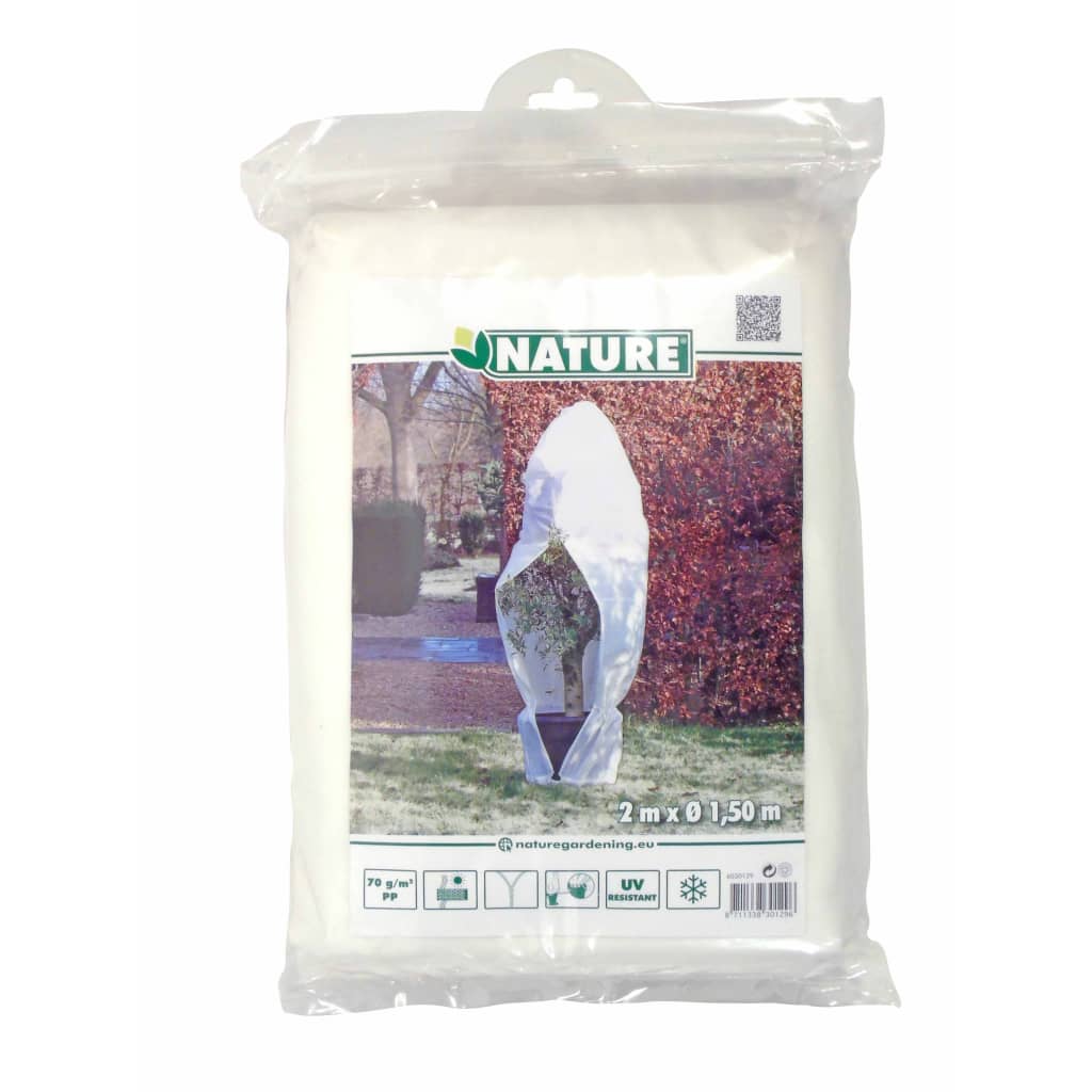 Nature Couverture d'hiver avec fermeture 70 g/m² Blanc 1,5x1,5x2 m