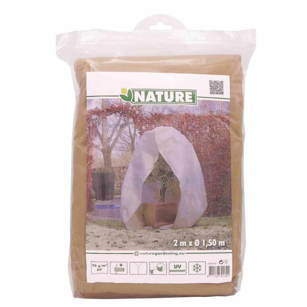 Nature Couverture d'hiver à fermeture éclair 70 g/m² Beige 2x1,5x1,5 m