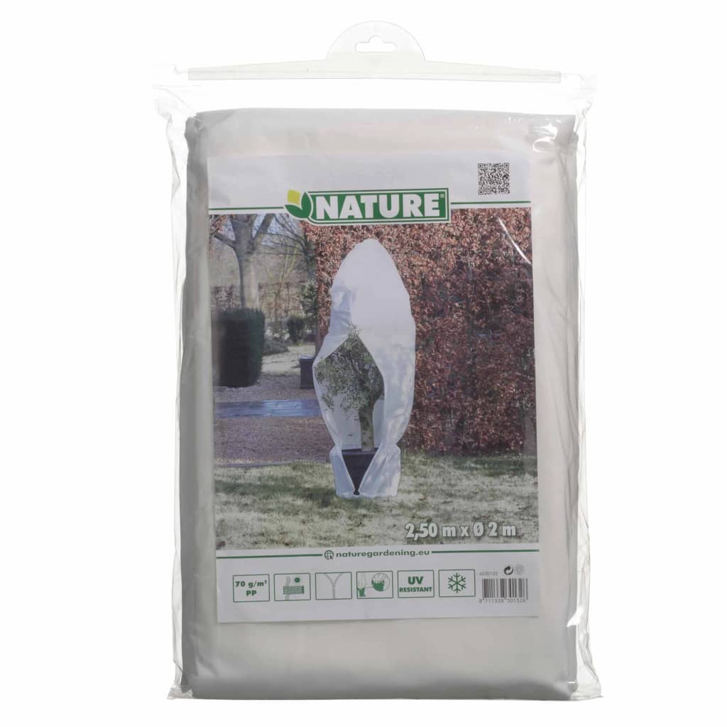 Nature Couverture d'hiver avec fermeture éclair 70 g/m² Blanc 2,5x2x2m