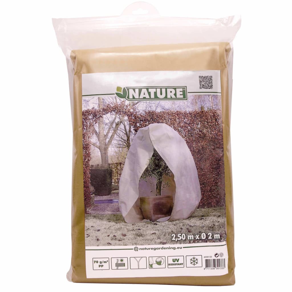 Nature Couverture d'hiver avec fermeture éclair 70 g/m² Beige 2x2,5 m