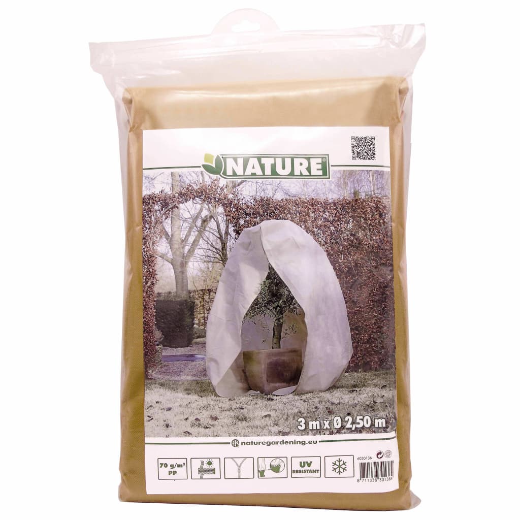 Nature Couverture d'hiver avec fermeture 70 g/m² Beige 3x2,5x2,5 m