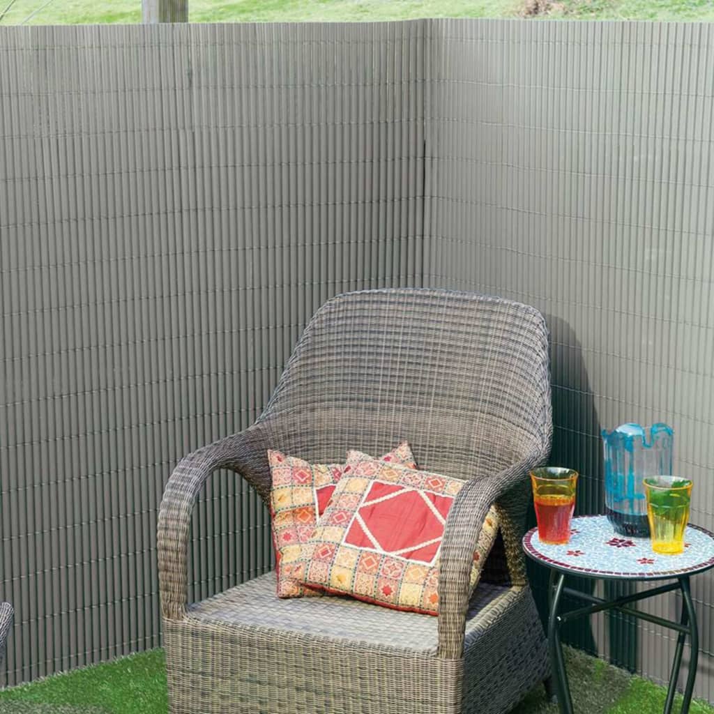 Nature Écran de jardin à double face PVC 1x3 m Gris