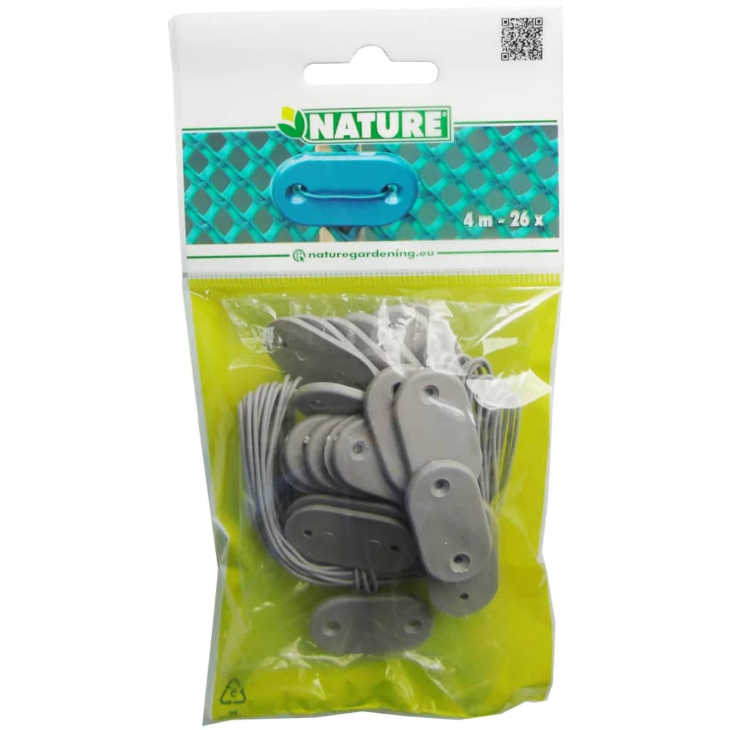 Nature Kit de fixation pour clôture de jardin 27 pcs Gris