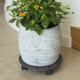 Nature Chariot à plantes rond Ø30 cm anthracite bois