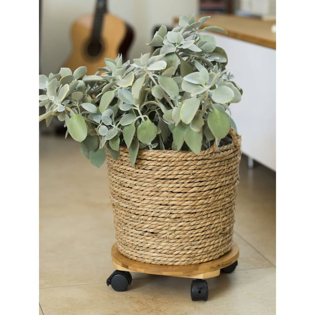 Nature Chariot à plantes rond Ø30 cm marron BPC