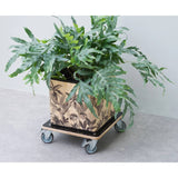 Nature Square plant trolley 38x38 cm black wood